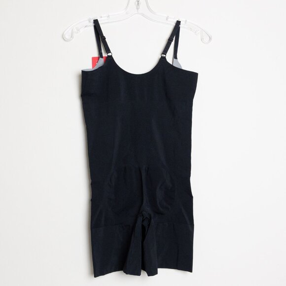 Spanx Open-Bust Mid-Thigh Bodysuit Very Black XL - Picture 4 of 14